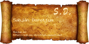 Sabján Dorottya névjegykártya